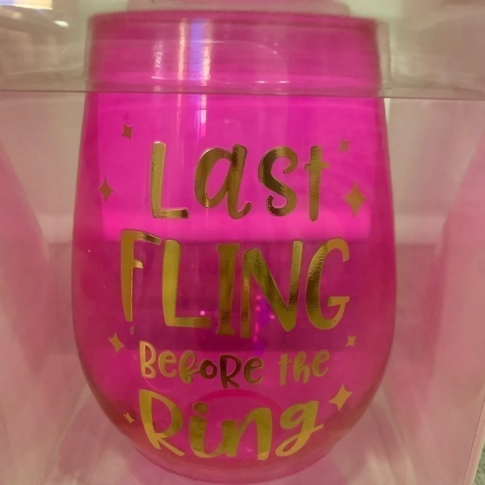 SLANT Collections Jumbo “Last Fling Before the Ring”‎ Stemless Wine Glass – 30oz